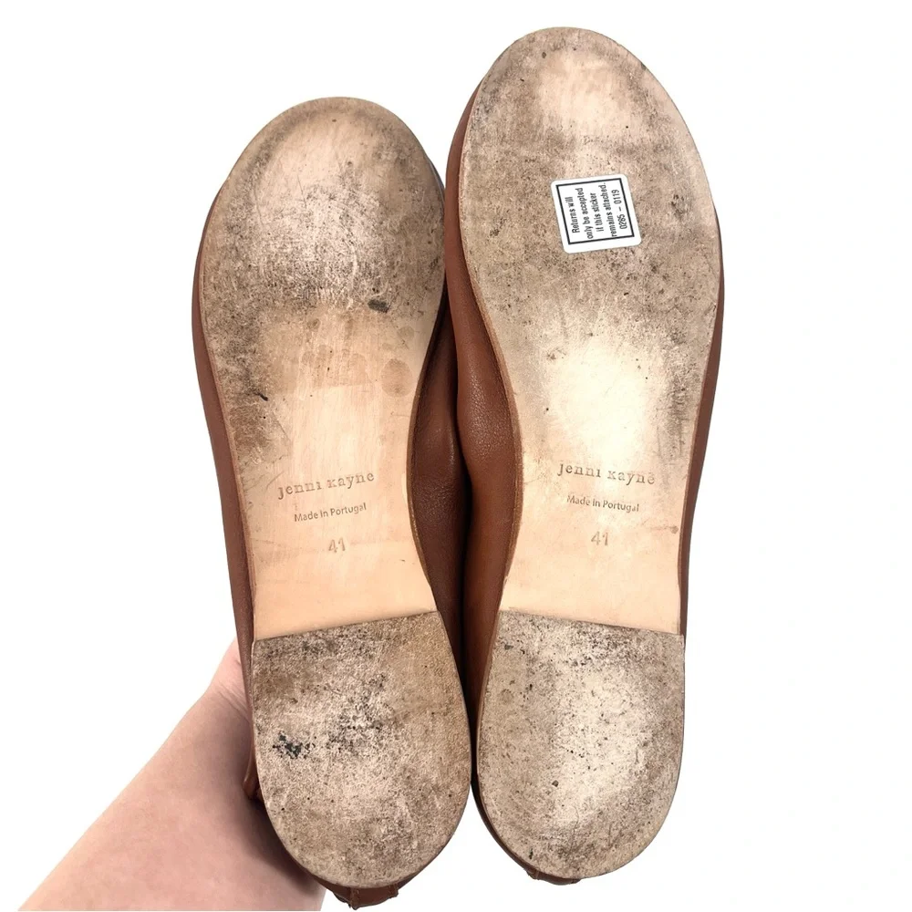 Jenni Kayne Charlotte Luxury Ballet Flat in Brown Soft Leather Size 41 - Picture 11 of 12